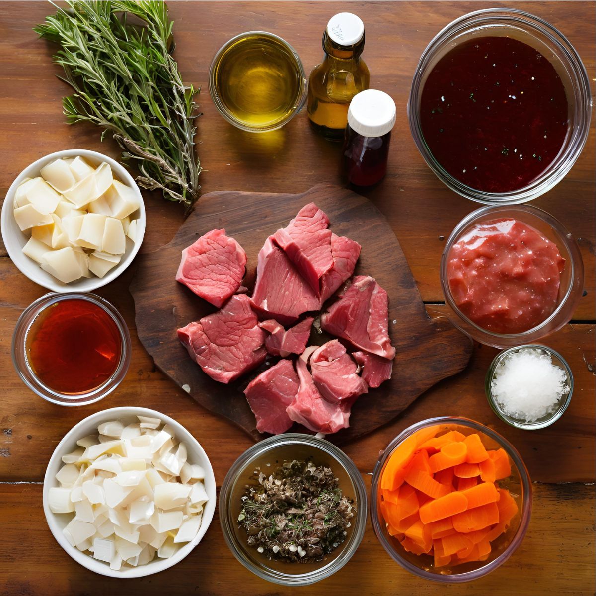 Beef Bourguignon ingredients