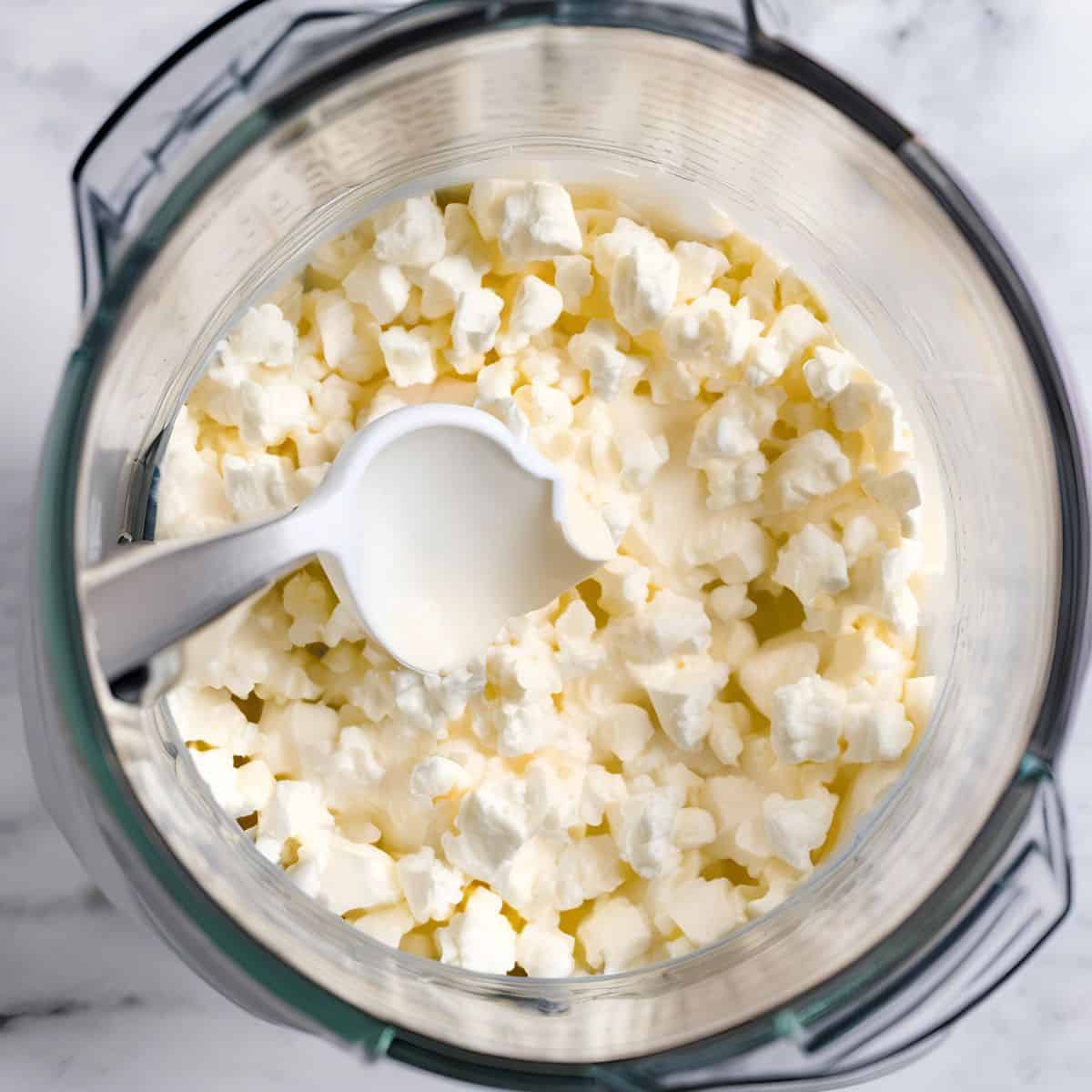 Blend the cottage cheese until smooth