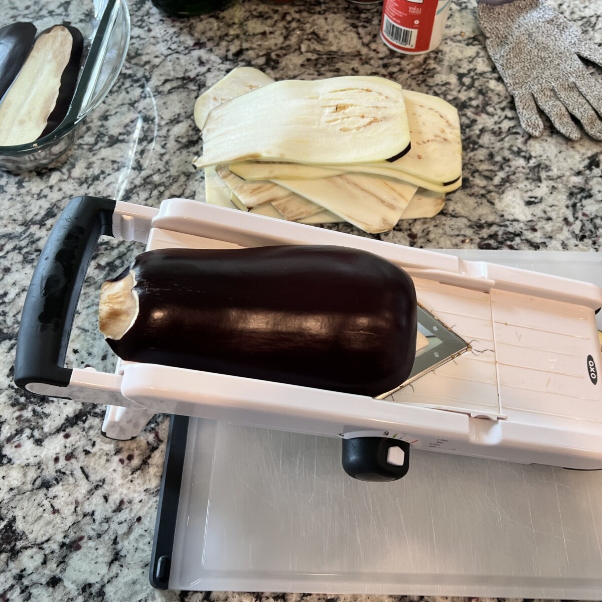 Slice Eggplant lengthwise eggplant parmesan recipe mandolin slicer