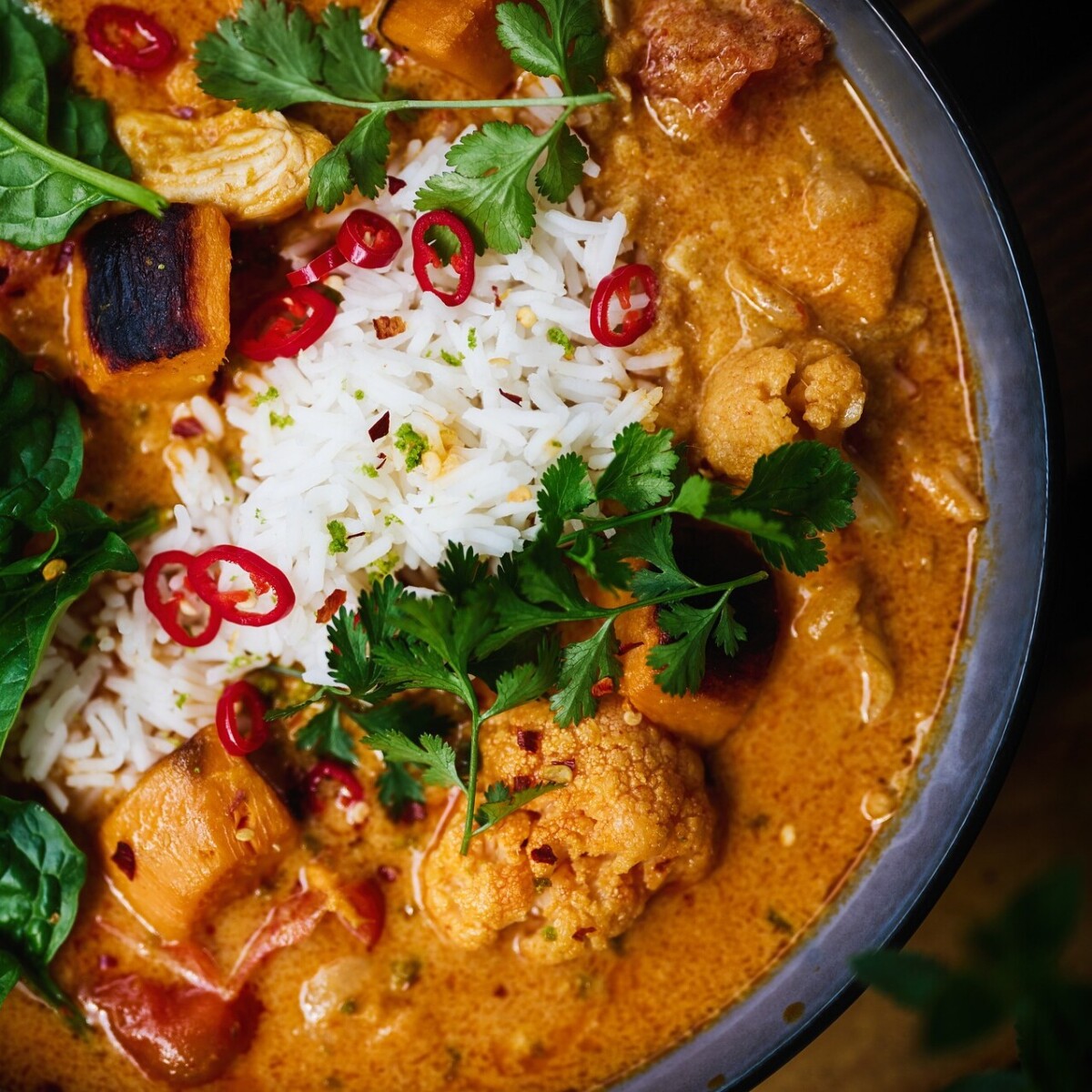 Closeup of Thai Pumpkin Curry